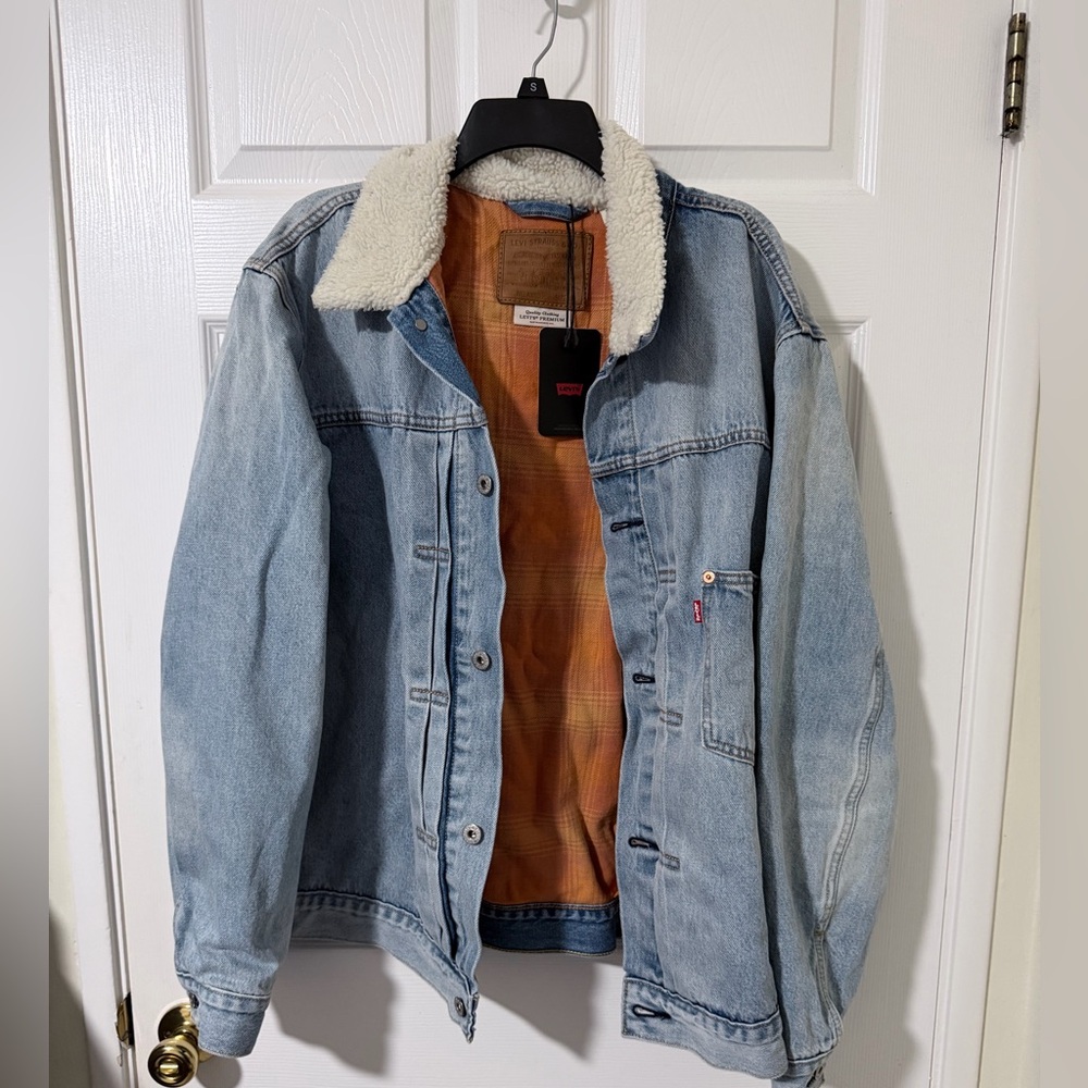 Levi's Men's Premium Lined Type I Trucker Denim Jacket Size XL Blue Retail $128